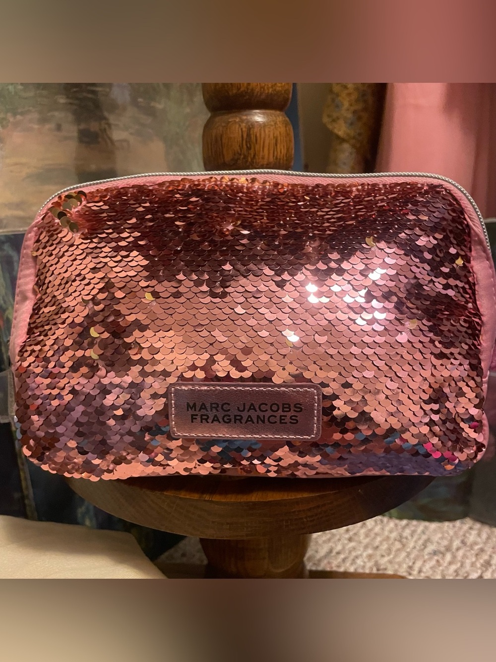 Marc Jacob’s Fragrances Pink Sequin Cosmetic Pouch